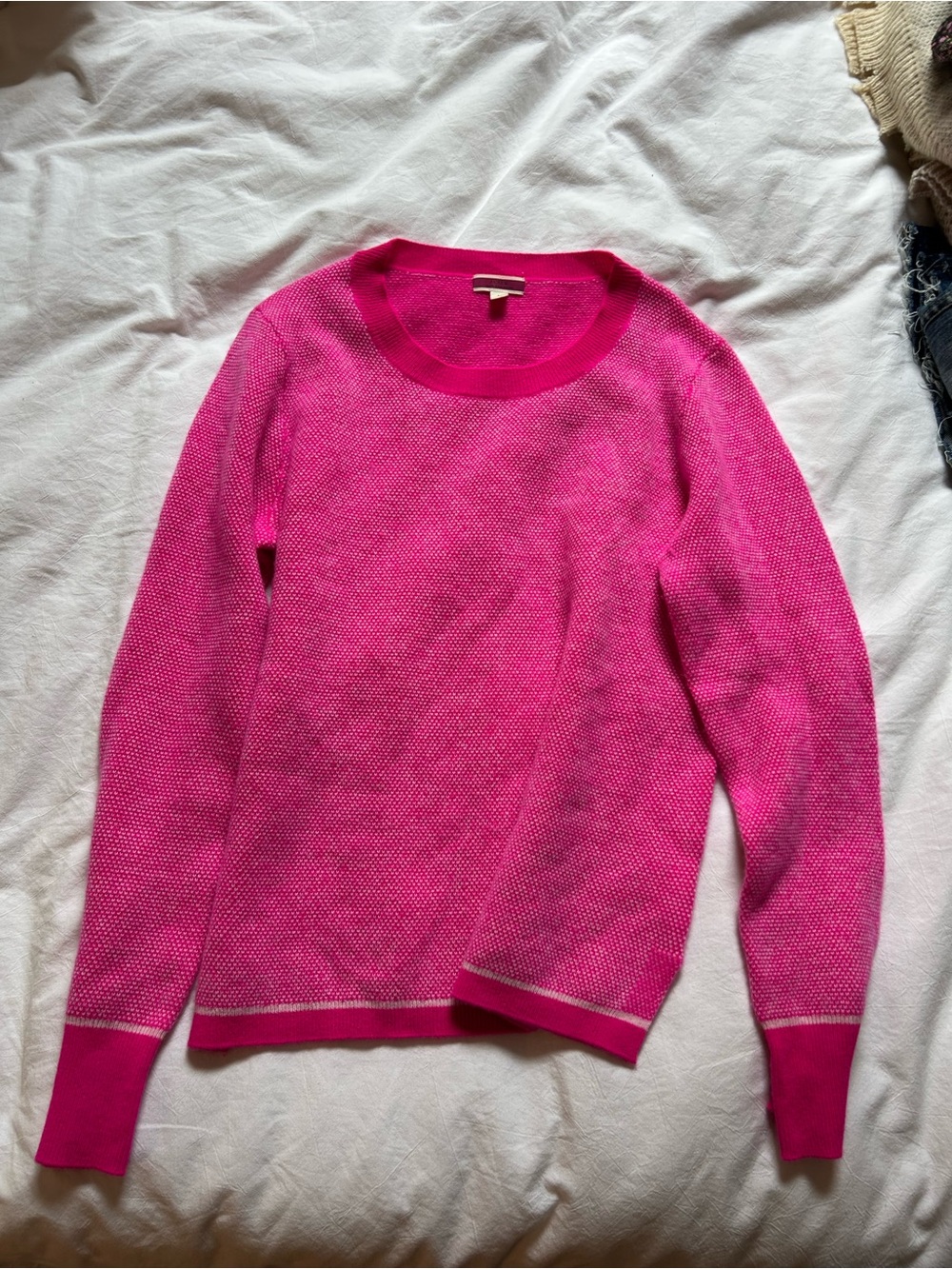 J. Crew Bright Hot Pink Cashmere Sweater